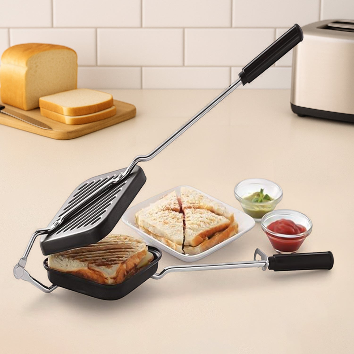 Apex Heavy Gauge Aluminium Grill Sandwich Toaster Apex Heavy Gauge Aluminium Grill Sandwich Toaster